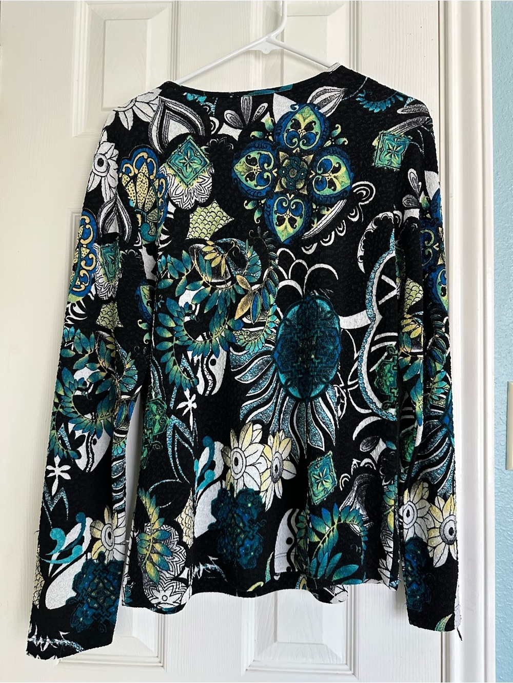 Vintage Chico's floral round neck top multicolored floral textured size Large - Picture 3 of 5